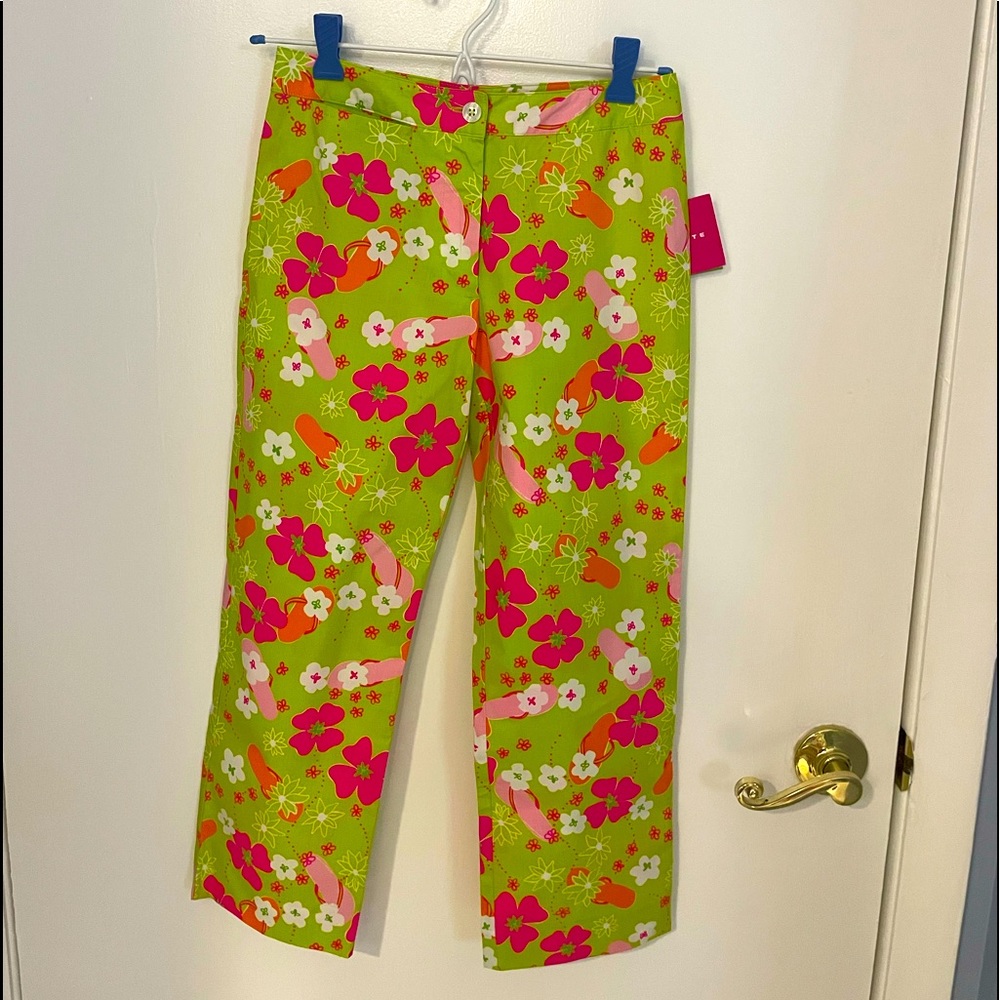 NWT Lilly Pulitzer Flip Flop Capri Pants